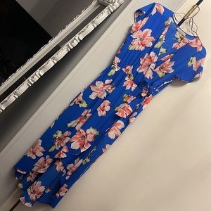 Blue Floral midi Dress